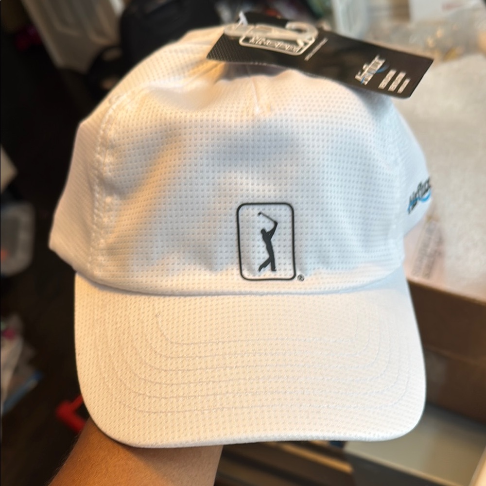 PGA Tour White Structured Golf Hat